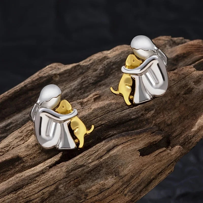 Boucles d'oreilles en deux couleurs, or blanc et or | Or blanc