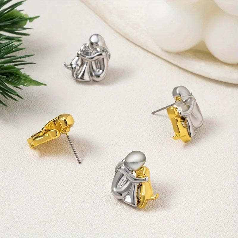 Boucles d'oreilles en deux couleurs, or blanc et or | Or blanc