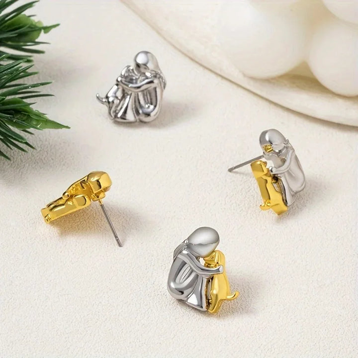 Boucles d'oreilles en deux couleurs, or blanc et or | Or blanc