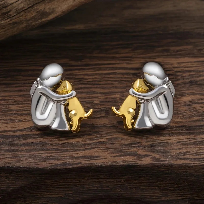 Boucles d'oreilles en deux couleurs, or blanc et or | Or blanc