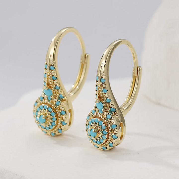 Boucles d'oreilles avec turquoise | Or