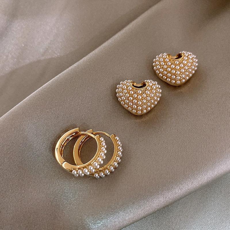 Boucles d'oreilles en perles d'amour | Or