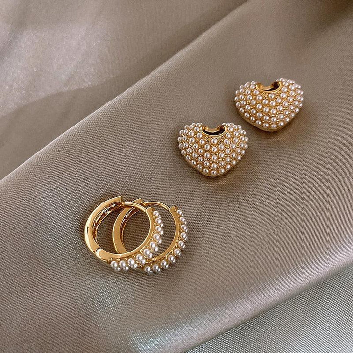 Boucles d'oreilles en perles d'amour | Or