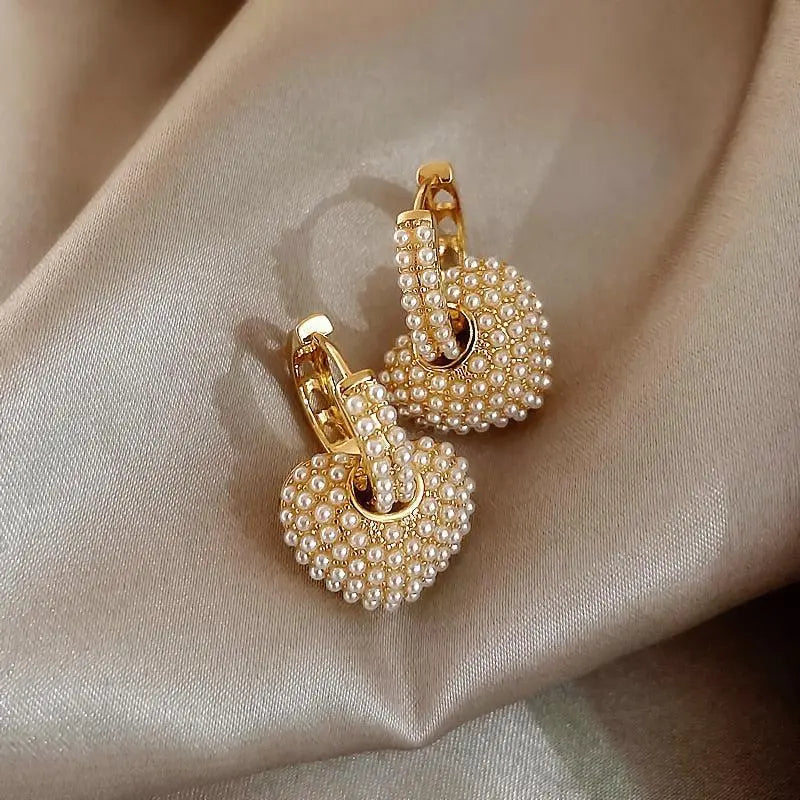 Boucles d'oreilles en perles d'amour | Or