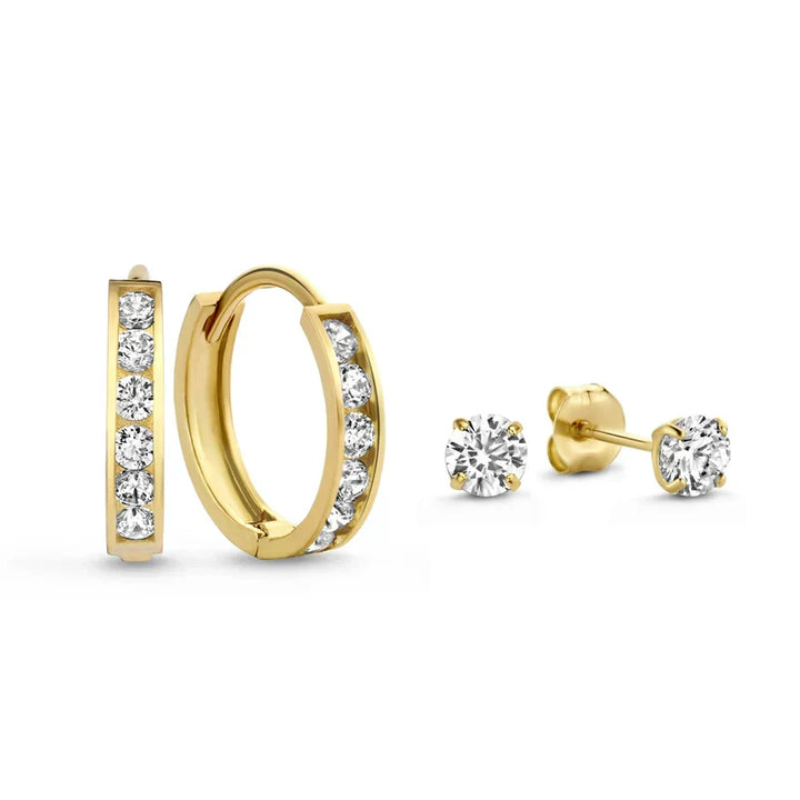 Boucles d'oreilles en pierre Dara brillante | Or