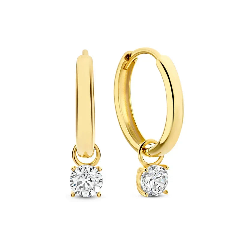 Boucles d'oreilles en pierre larmes de lune | Or