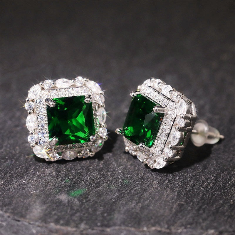 Boucles d'oreilles à brillants et émeraude | Or