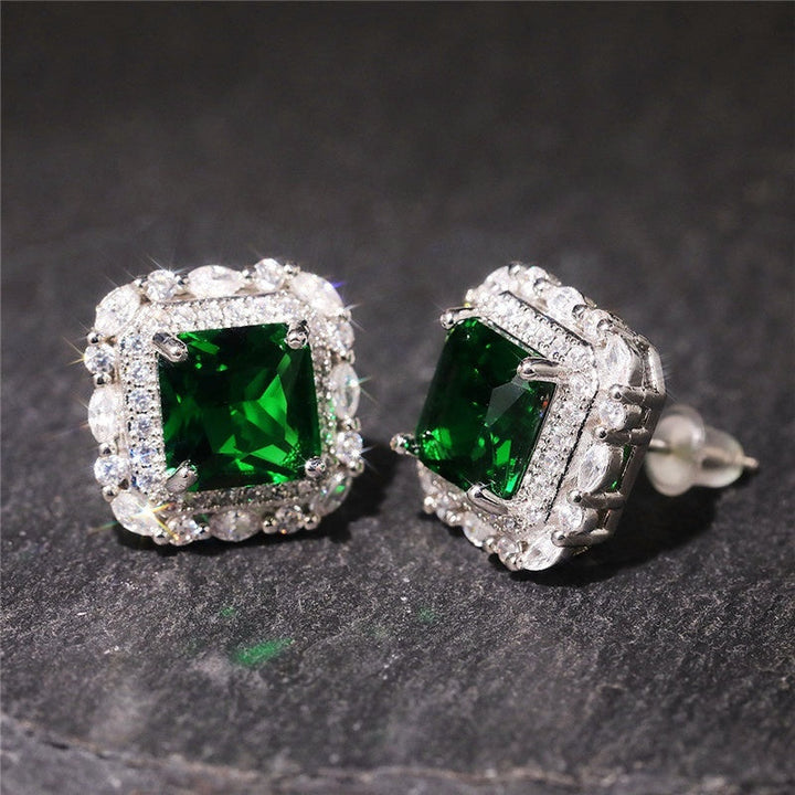 Boucles d'oreilles à brillants et émeraude | Or