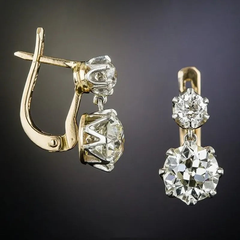 Boucles d'oreilles classiques à brillants | Or