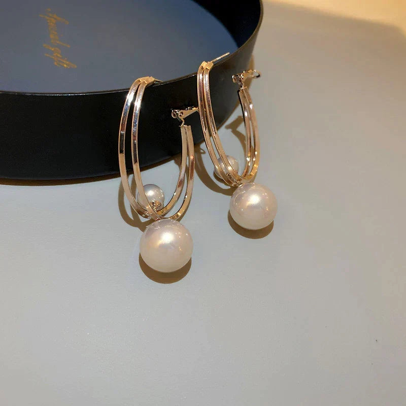 Boucles d'oreilles fascinantes avec perles | Or