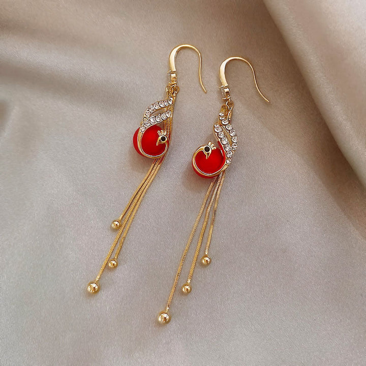 Boucles d'oreilles festives avec des marguerites bleues | Or
