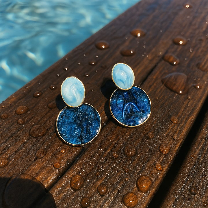 Boucles d'oreilles « Ciel et fond de mer » | Or