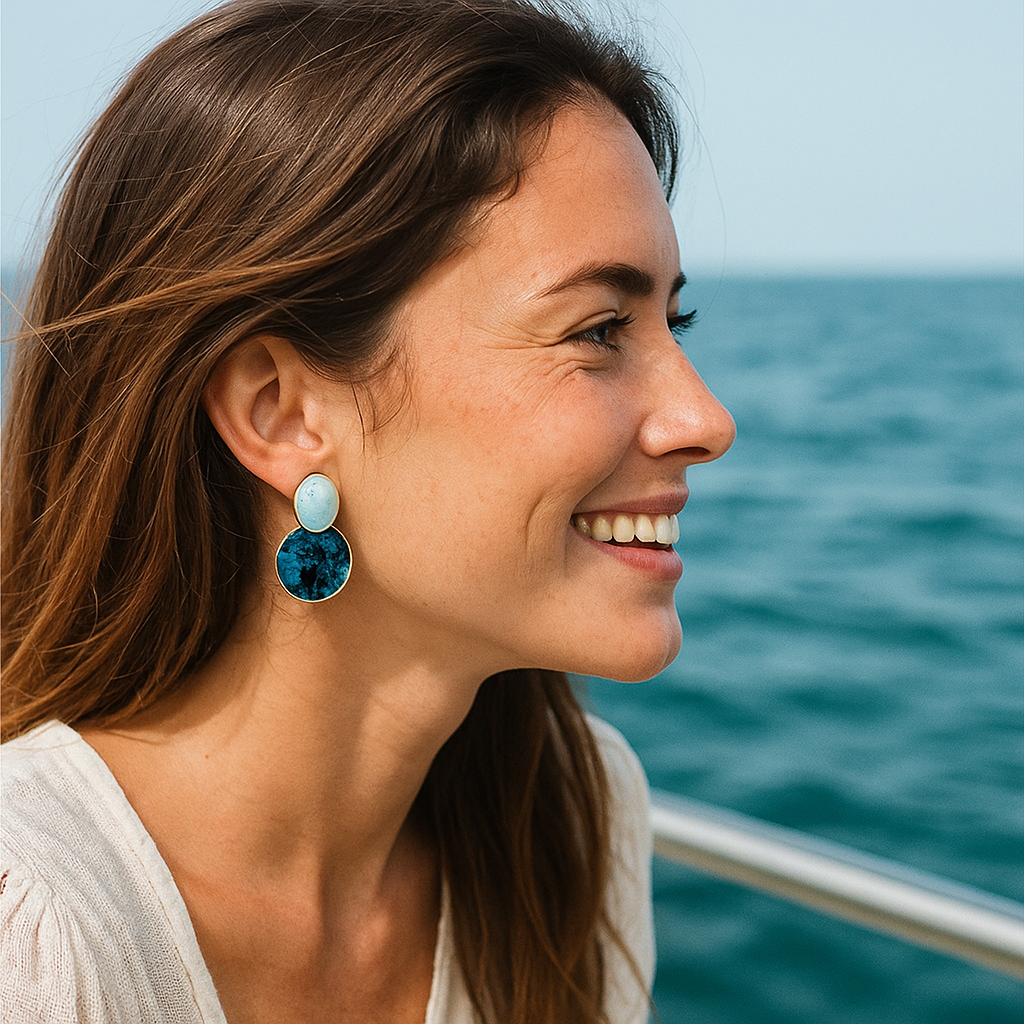 Boucles d'oreilles « Ciel et fond de mer » | Or
