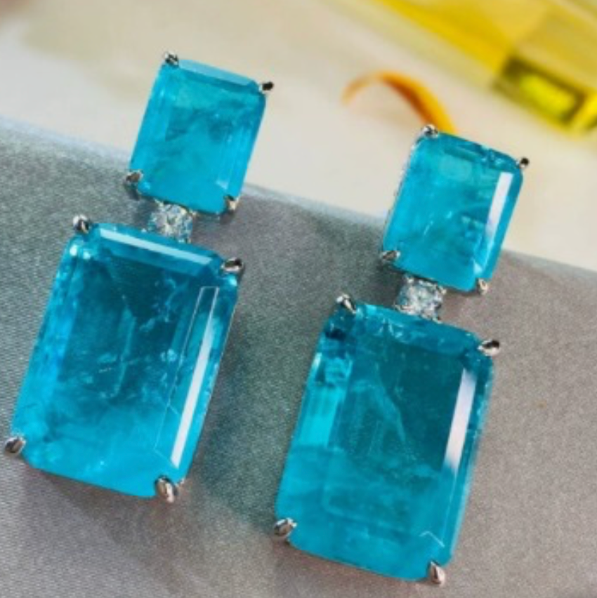 Boucles d'oreilles vintage avec turquoise | Or