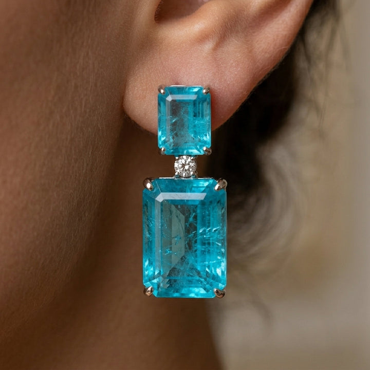 Boucles d'oreilles vintage avec turquoise | Or