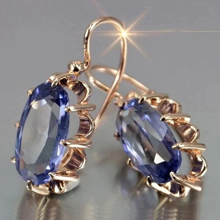 Boucles d'oreilles vintage à brillants bleus | Or