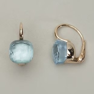 Boucles d'oreilles vintage bleues à brillants intégrés | Or
