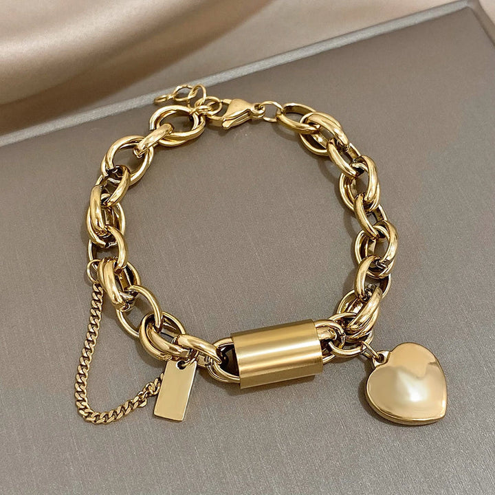 Bracelet chaîne épaisse Revitalisante | Or blanc