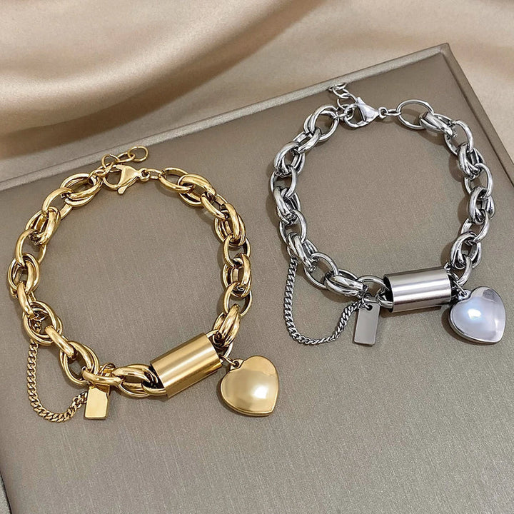 Bracelet chaîne épaisse Revitalisante | Or blanc