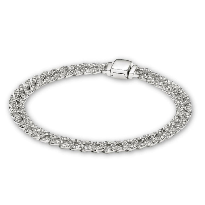 Bracelet maille cubaine pavé | Or
