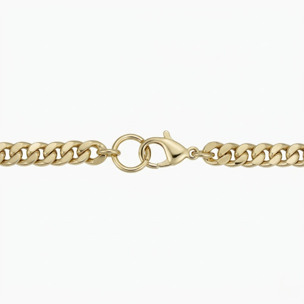 Bracelet cubain | Or blanc