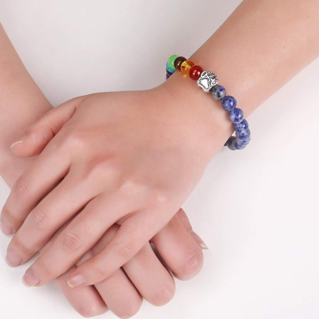 Bracelet souvenir Pont céleste avec 7 perles chakra | Or