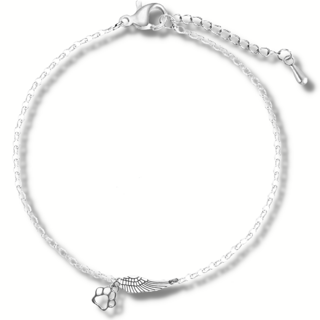 Bracelet souvenir avec cheveux d'ange et empreinte, fait main | Or blanc