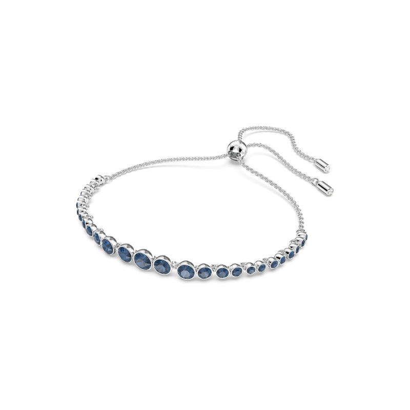 Bracelet de tennis en saphir taille ronde | Or blanc