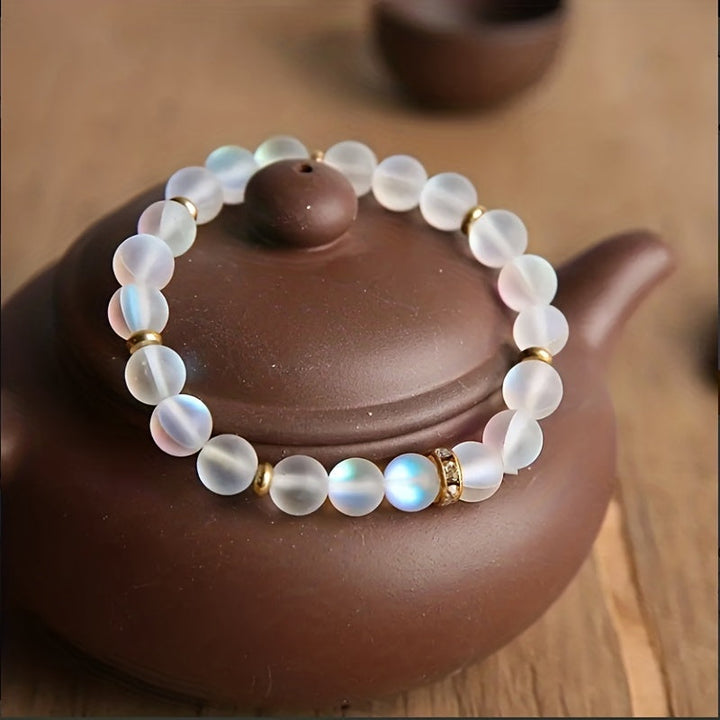Bracelet confiance avec marguerites et pierre de lune | Or