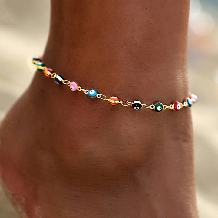 Bracelet coloré avec l'œil grec | Or