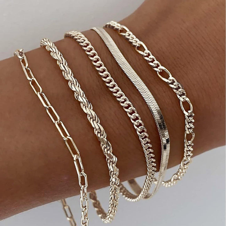 Ensemble de 5 bracelets | Or
