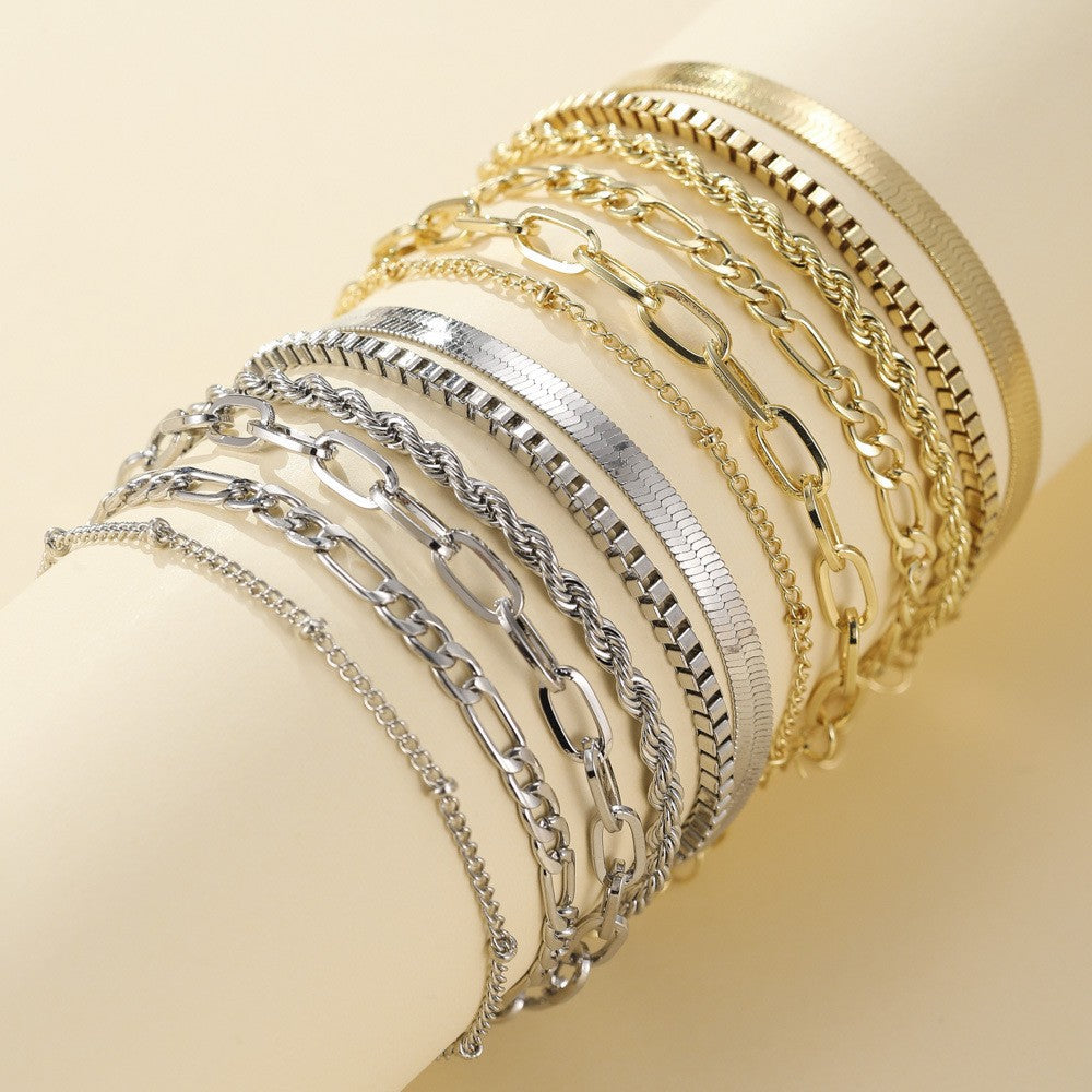 Ensemble de 5 bracelets | Or