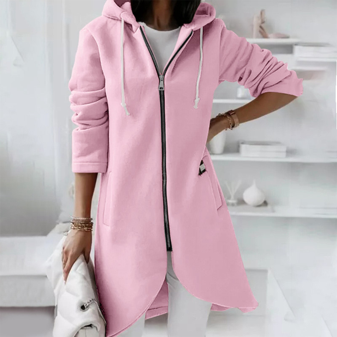 Sweat à capuche zippé femme | Coupe longue et intérieur douillet