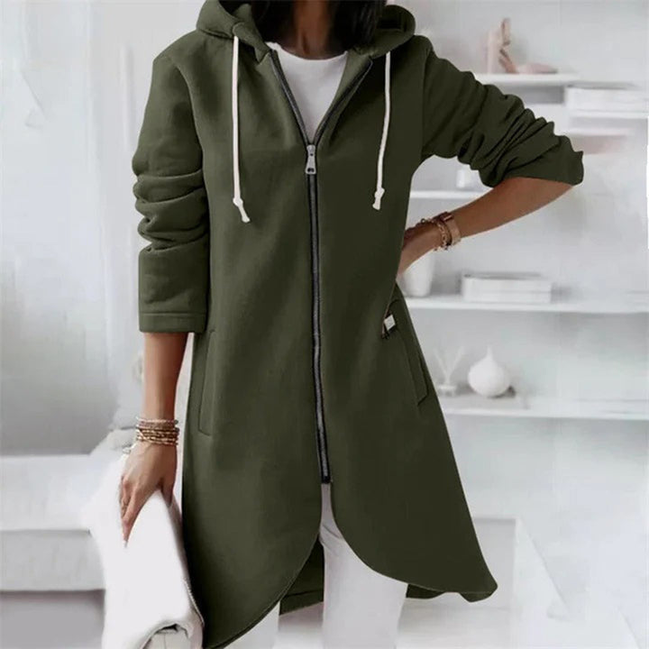 Sweat à capuche zippé femme | Coupe longue et intérieur douillet