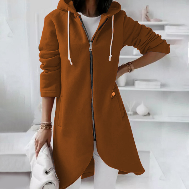 Sweat à capuche zippé femme | Coupe longue et intérieur douillet