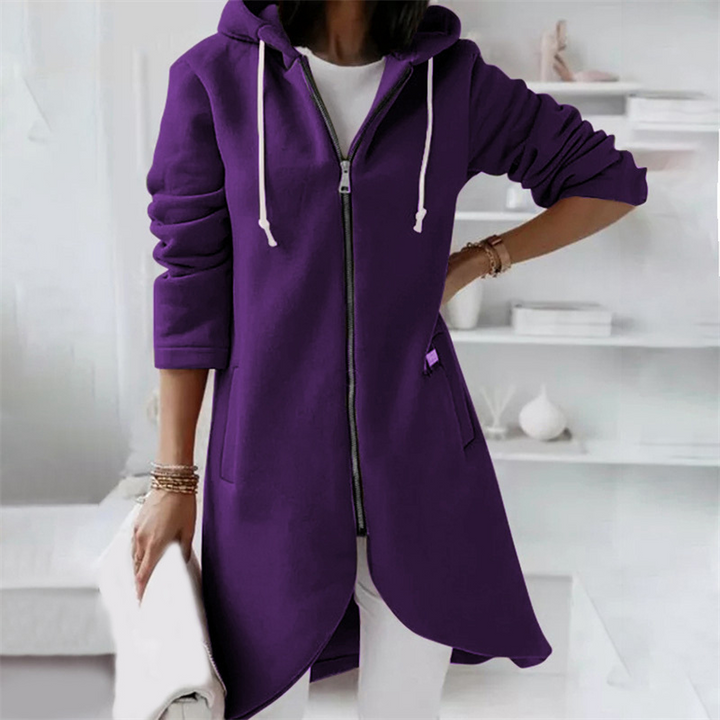 Sweat à capuche zippé femme | Coupe longue et intérieur douillet