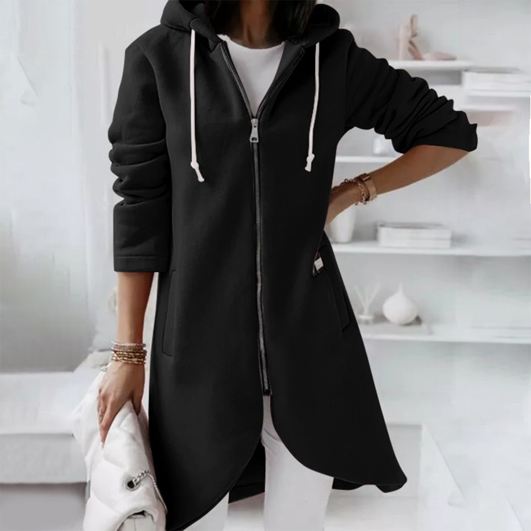Sweat à capuche zippé femme | Coupe longue et intérieur douillet
