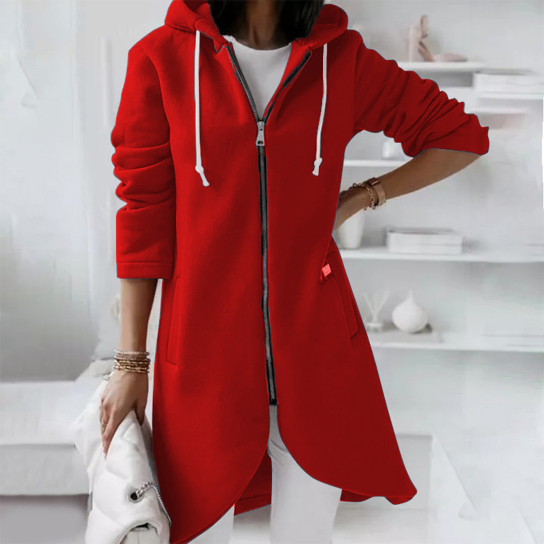 Sweat à capuche zippé femme | Coupe longue et intérieur douillet