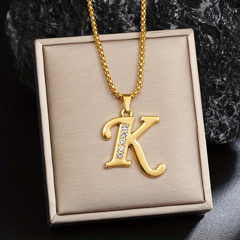 Collier initiale en cristal | Or
