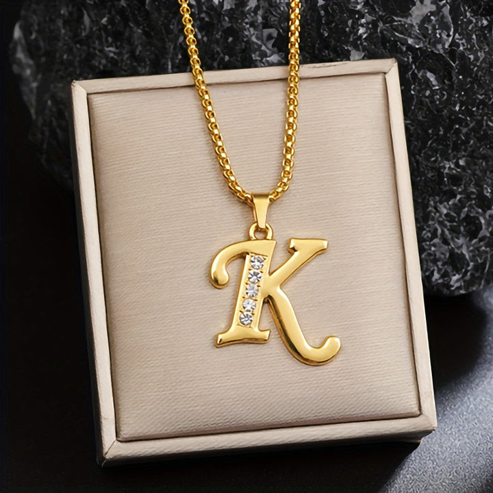Collier initiale en cristal | Or