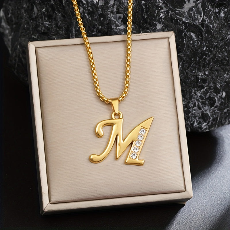 Collier initiale en cristal | Or