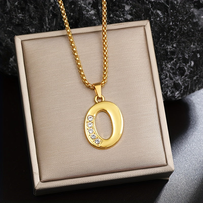 Collier initiale en cristal | Or
