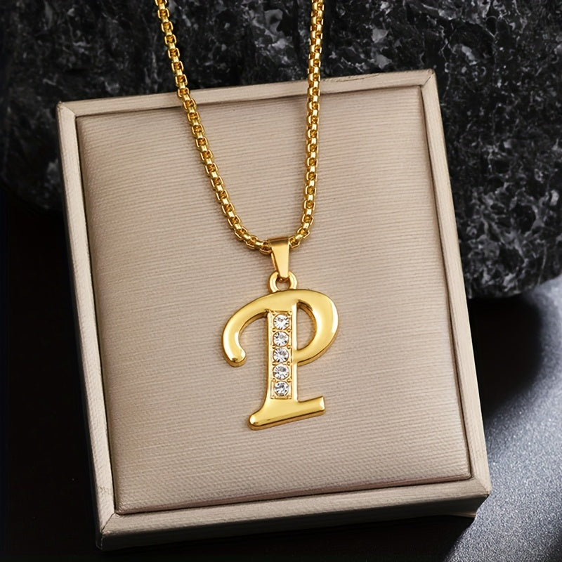Collier initiale en cristal | Or
