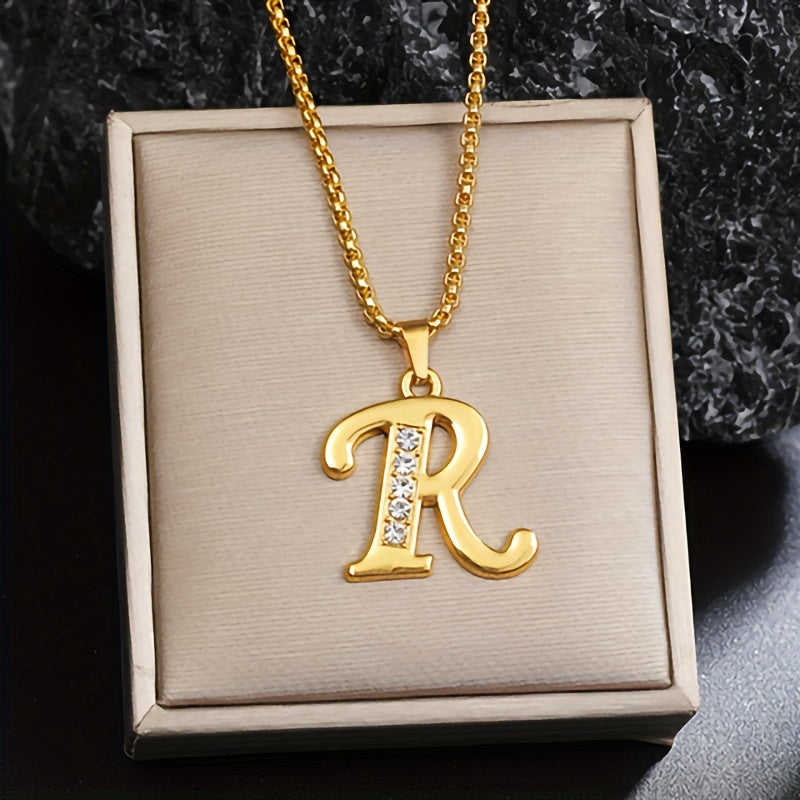 Collier initiale en cristal | Or