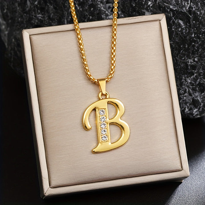 Collier initiale en cristal | Or