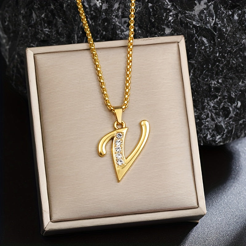 Collier initiale en cristal | Or