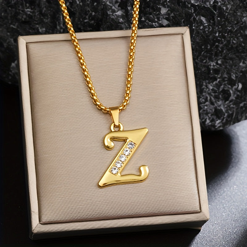 Collier initiale en cristal | Or