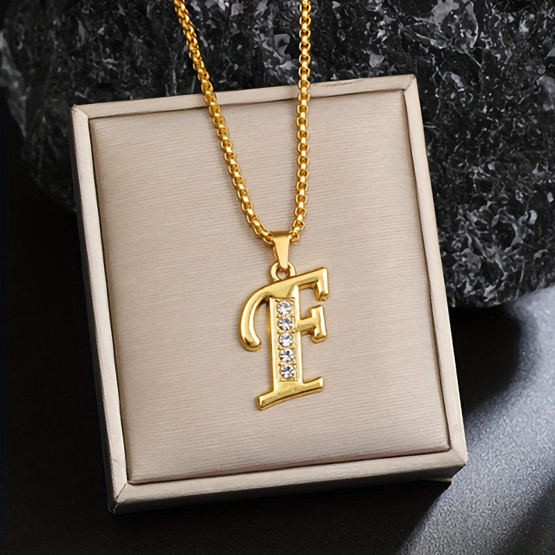 Collier initiale en cristal | Or