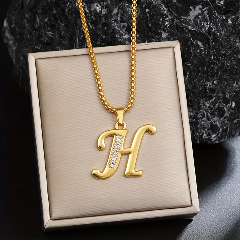 Collier initiale en cristal | Or