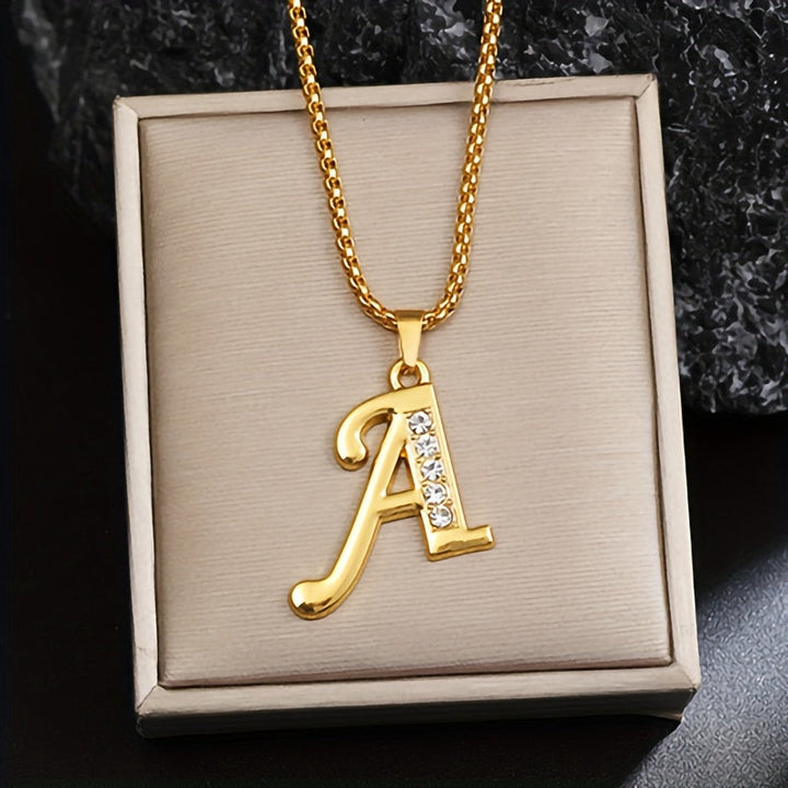 Collier initiale en cristal | Or